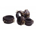 Brown 5 Piece Locking Leather Bondage Set